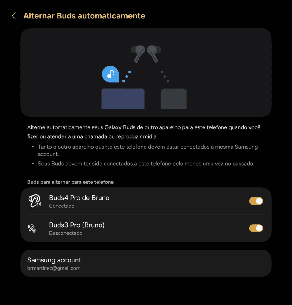 Review: galaxy buds4 pro, melhor que airpods Dados de conectividade do galaxy buds4 pro