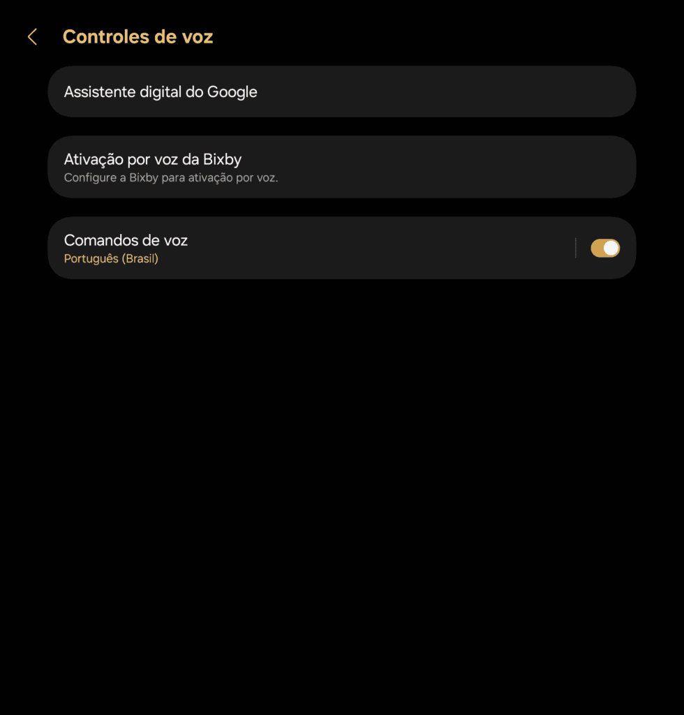 Review: galaxy buds4 pro, melhor que airpods Tela de controle de voz do galaxy buds4 pro
