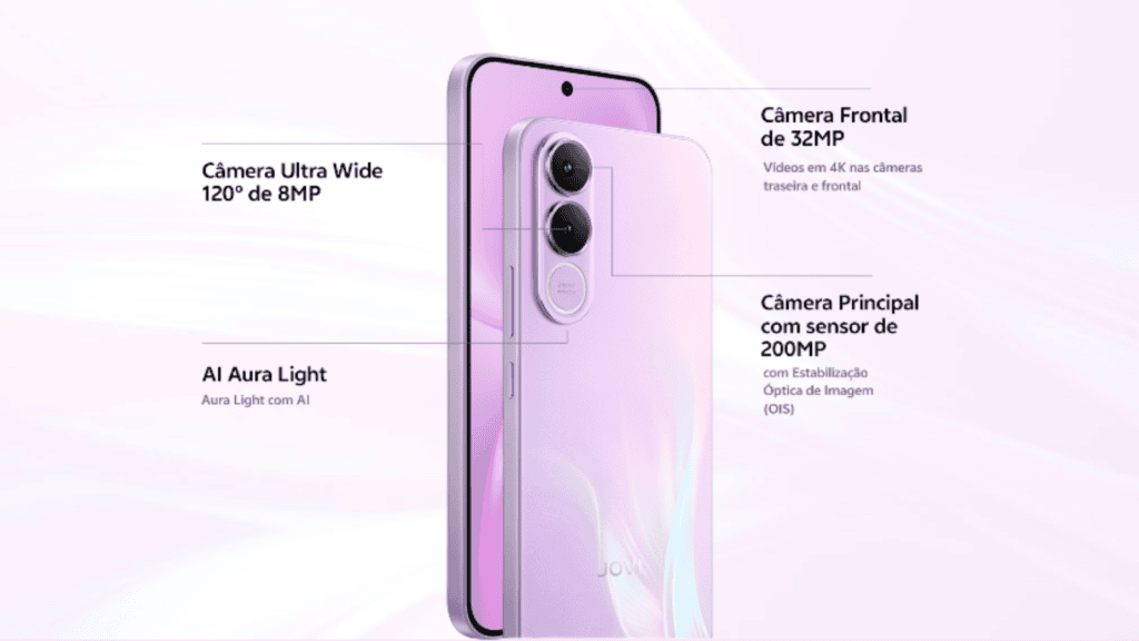 The Jovi v70 5g arrives in Brazil with a 200 MP camera and a giant battery. Jovi V70 camera details