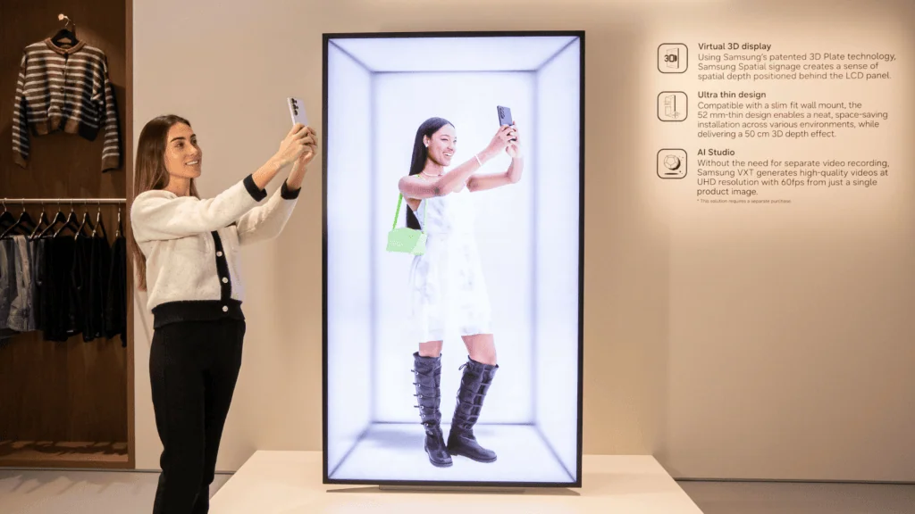Samsung lança spatial signage, display 3d para o varejo que elimina uso de óculos Spatial signage
