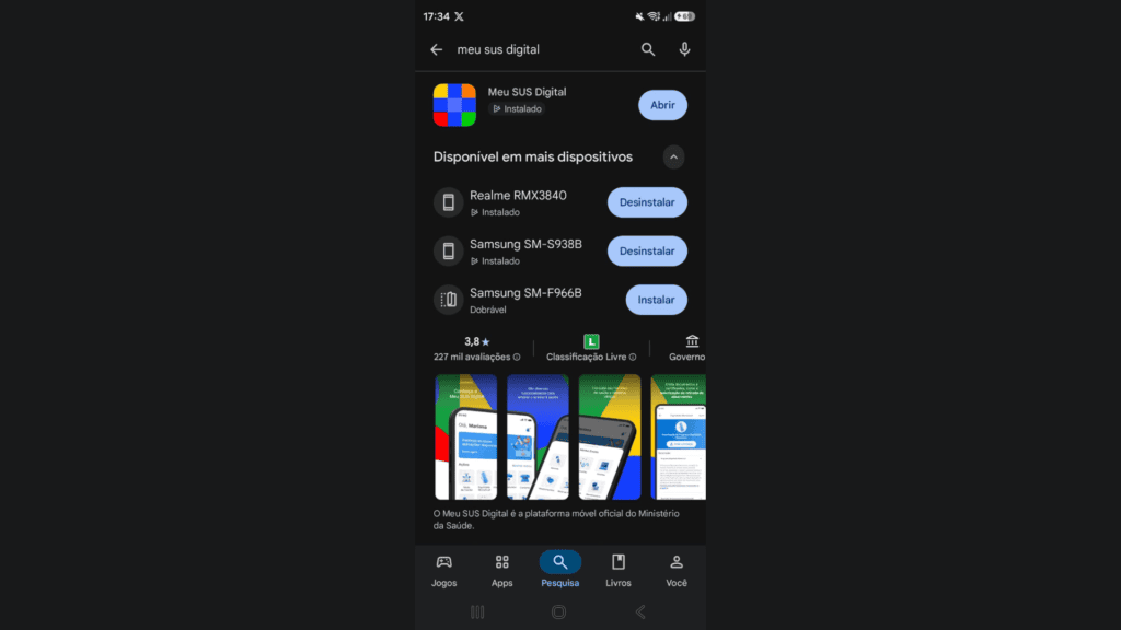 App meu sus digital na google play store
