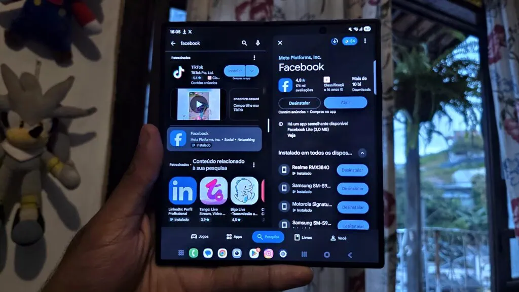 Review: galaxy z fold7 faz do smartphone dobrável um sonho de consumo Tela interna do galaxy z fold7