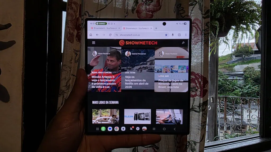 Review: galaxy z fold7 faz do smartphone dobrável um sonho de consumo Tela interna do galaxy z fold7