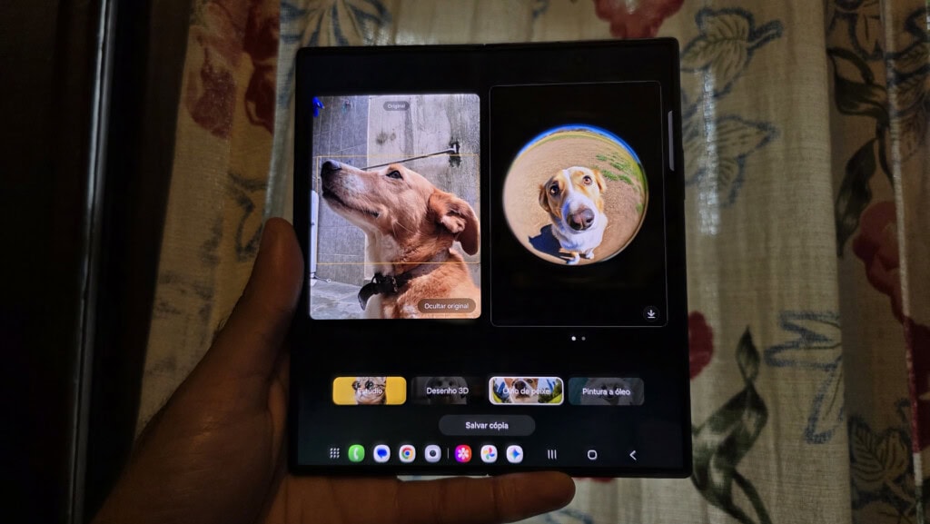Review: galaxy z fold7 faz do smartphone dobrável um sonho de consumo Antes e depois do modo estúdio do galaxy z fold7