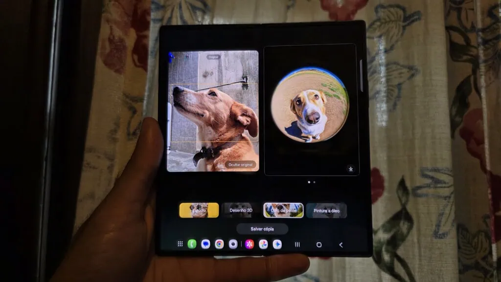 Review: galaxy z fold7 faz do smartphone dobrável um sonho de consumo Antes e depois do modo estúdio do galaxy z fold7