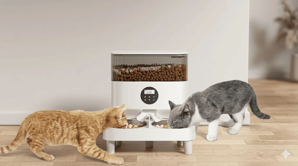 Veja os 30 melhores produtos tecnológicos para pets Imagem do alimentador inteligente elevado / fonte: mercado livre