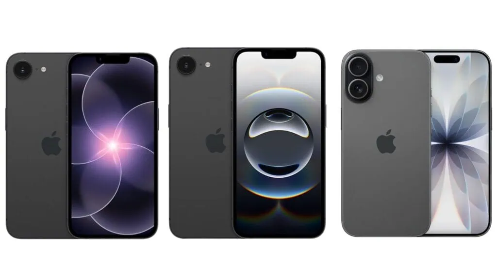 Review: iphone 17e combina economia, inovação e durabilidade No review iphone 17e (esquerdo), veja a comparação do celular com o iphone 16e (centro) e o iphone 16 convencional (direita), para checar o que compensa mais em adquirir. (foto: reprodução/showmetech)