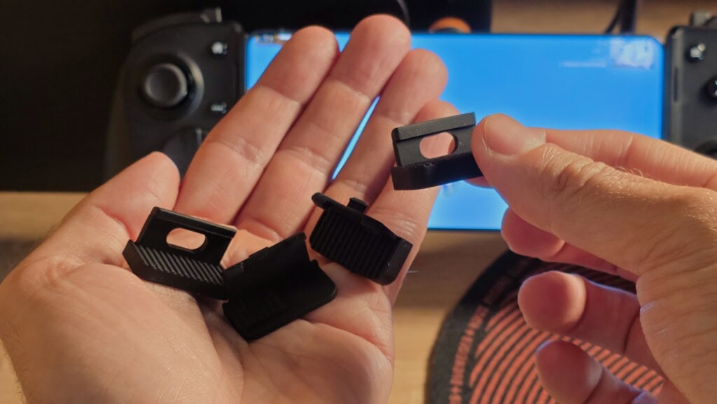 Borrachas extras para facilitar o encaixe do razer kishi v3 pro em diferentes dispositivos