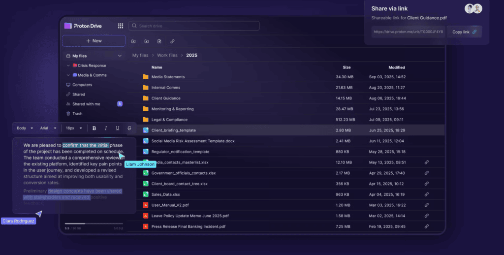 O que é e como funciona o proton drive, o armazenamento em nuvem empresarial