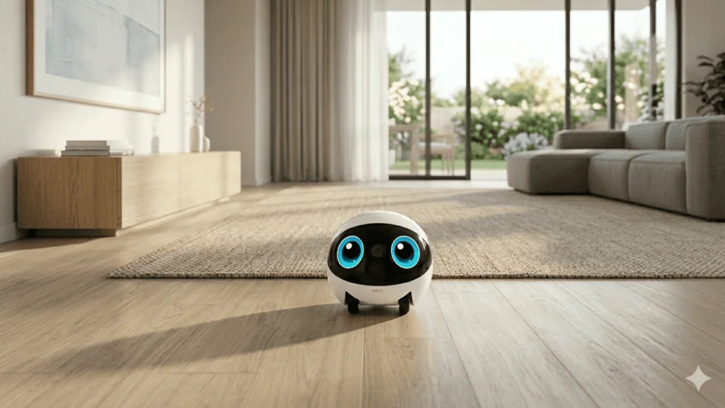 Veja os 30 melhores produtos tecnológicos para pets Imagem ilustrativa do robô câmera enabot ebo air 2 plus 3k