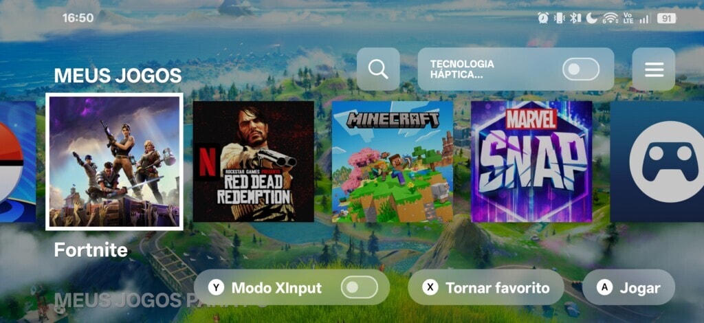 Hub de jogos do app nexus