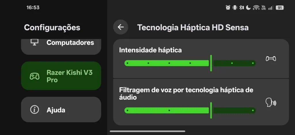 Anmeldelse: Razer Kishi V3 Pro: Razers håndholdte multifunksjonskontroller Razer Kishi V3 Pro-innstillinger i Razer Nexus-appen.