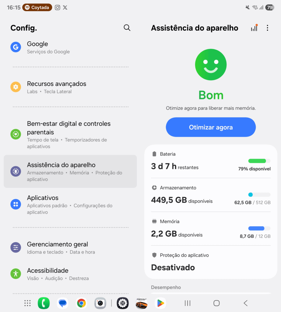 Review: galaxy z fold7 faz do smartphone dobrável um sonho de consumo Dados de memória e armazenamento do galaxy z fold7