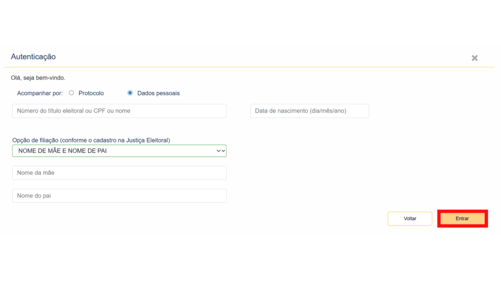 Site do tse ensinando como regularizar o título eleitoral