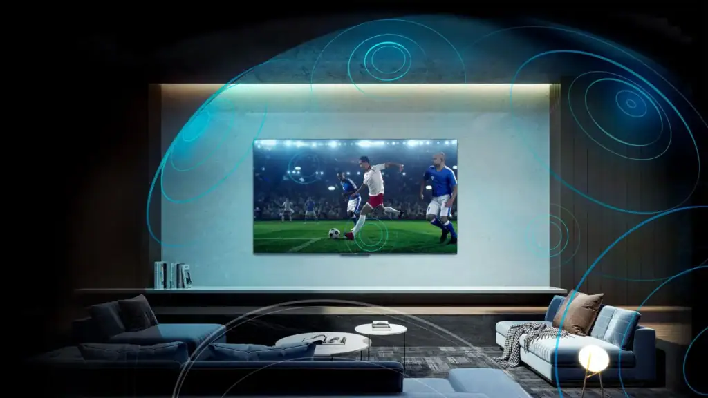 10 smart tvs para a copa para você não perder nenhum gol Dolby atmos ativado em uma smart tv