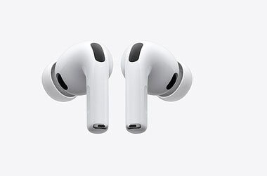 Foto da traseira dos fones separados do airpods pro 3