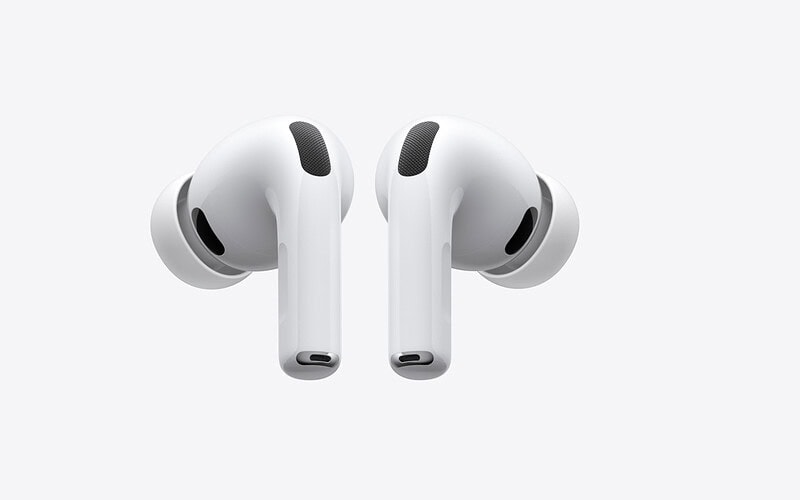 Foto da traseira dos fones separados do airpods pro 3