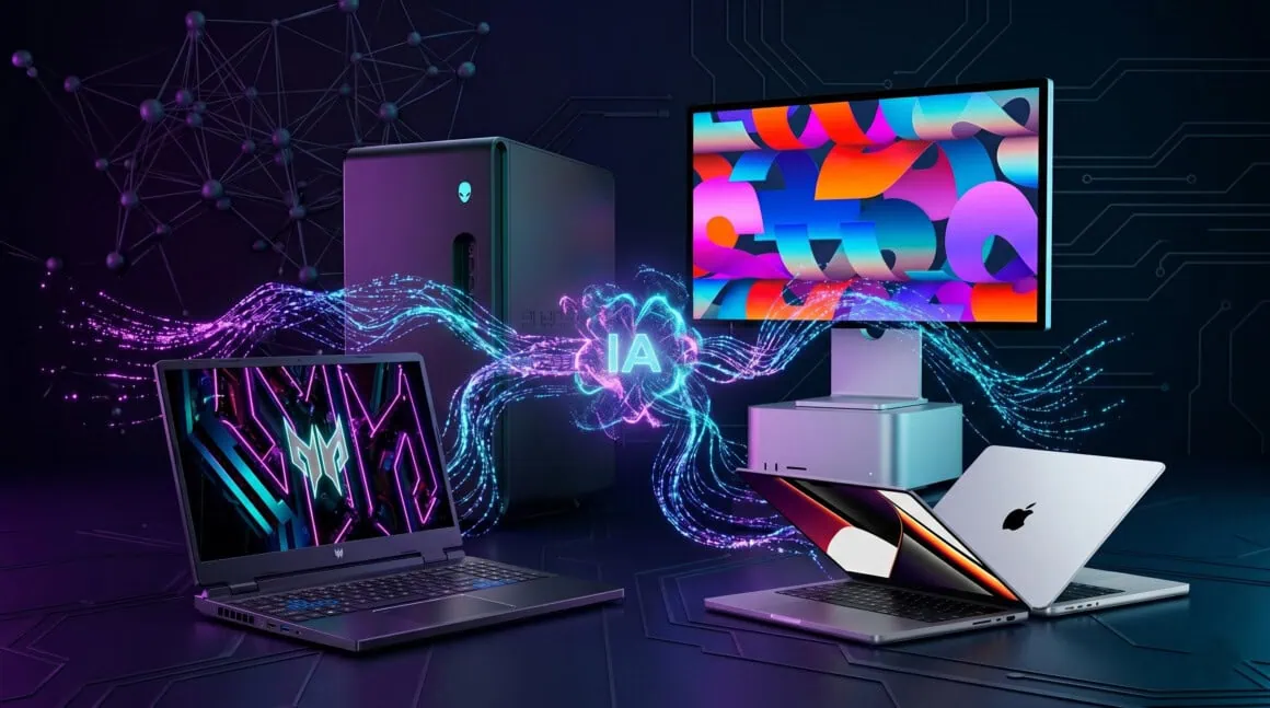 Melhores notebooks e desktops para ia (windows e mac). Veja opções de pcs e macs básicos, intermediários e premium recomendados para rodar modelos de ia e agentes