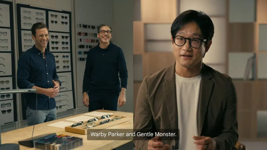 2 óculos inteligentes da samsung e google são demonstrados no i/o 2026 Jay kim, vice-presidente executivo e chefe do customer experience office da divisão mobile experience da samsung, anuncia a parceria com warby parker e gentle monster durante o google i/o 2026