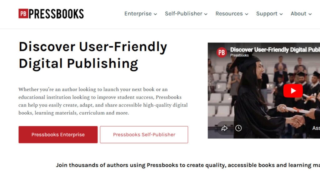 អេក្រង់ដើមនៃ PressBooks