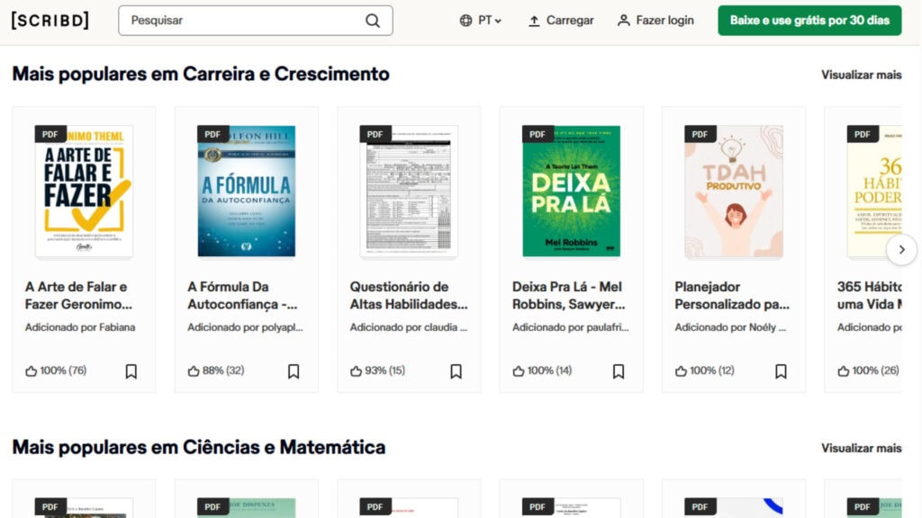 អេក្រង់ដើម Scribd