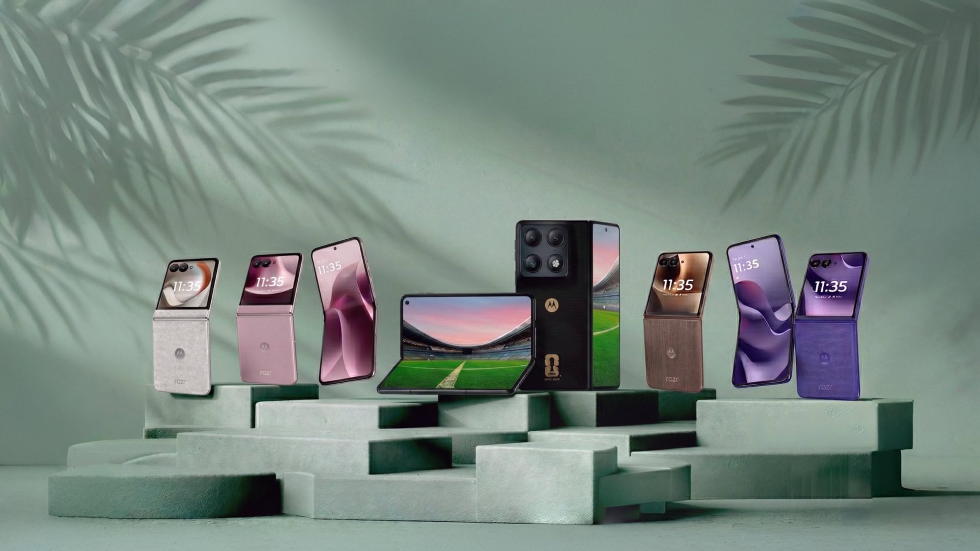 Celulares dobráveis motorola razr em diferentes cores