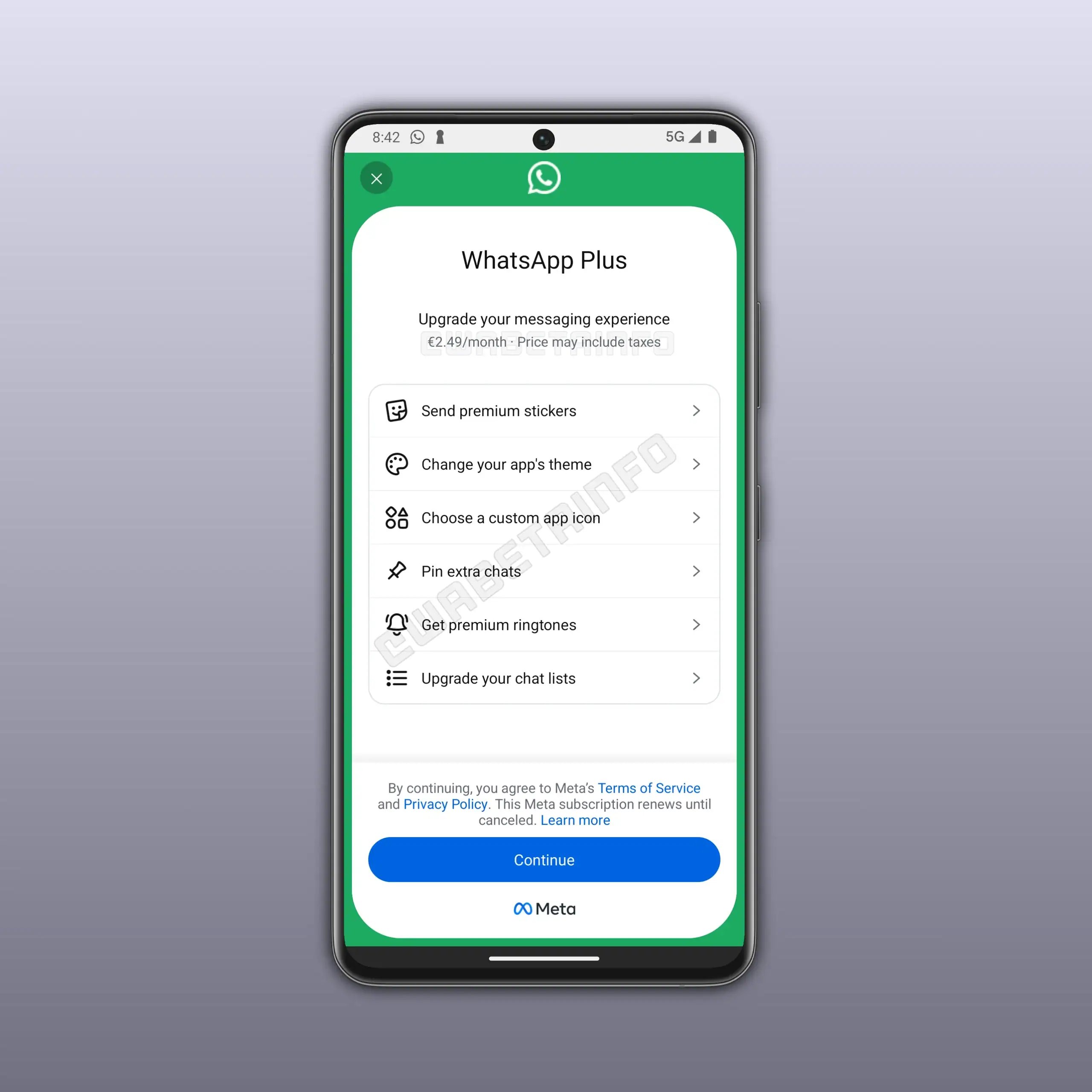 Whatsapp plus chega ao brasil por r$ 7; veja o que muda Tela do whatsapp para android mostra a área de assinatura do whatsapp plus com benefícios premium