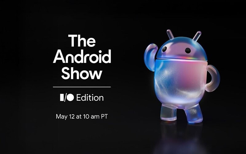 Imagem de divulgação do android show i/o edition 2026 com mascote android em fundo preto