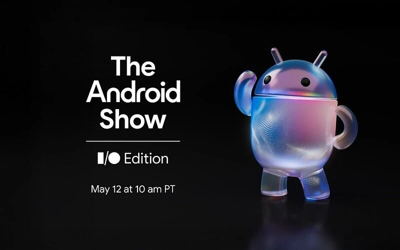 Imagem de divulgação do android show i/o edition 2026 com mascote android em fundo preto