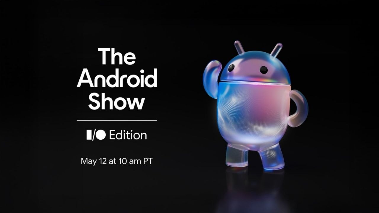 Imagem de divulgação do android show i/o edition 2026 com mascote android em fundo preto