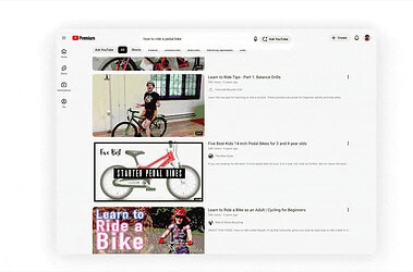 Demonstração do pergunte ao youtube mostrando resposta de ia para uma busca sobre freios de bicicleta