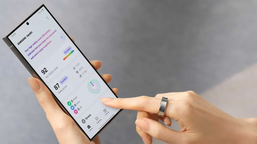 Galaxy ring 2 deve chegar em 2027 com mais funções de saúde e bateria maior Galaxy ring usado para monitorar súde