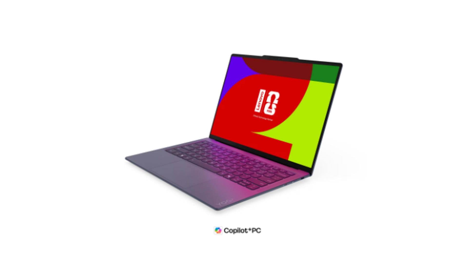 Yoga slim 7 ultra aura edition chega ao brasil em edição fifa world cup 26 Notebook lenovo yoga aberto com selo copilot+ pc e tela exibindo arte lenovo e fifae