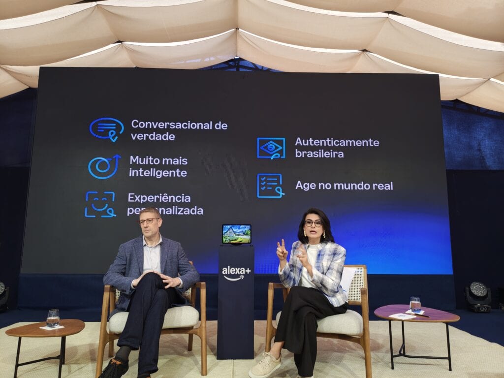 Evento de lançamento da alexa plus no brasil