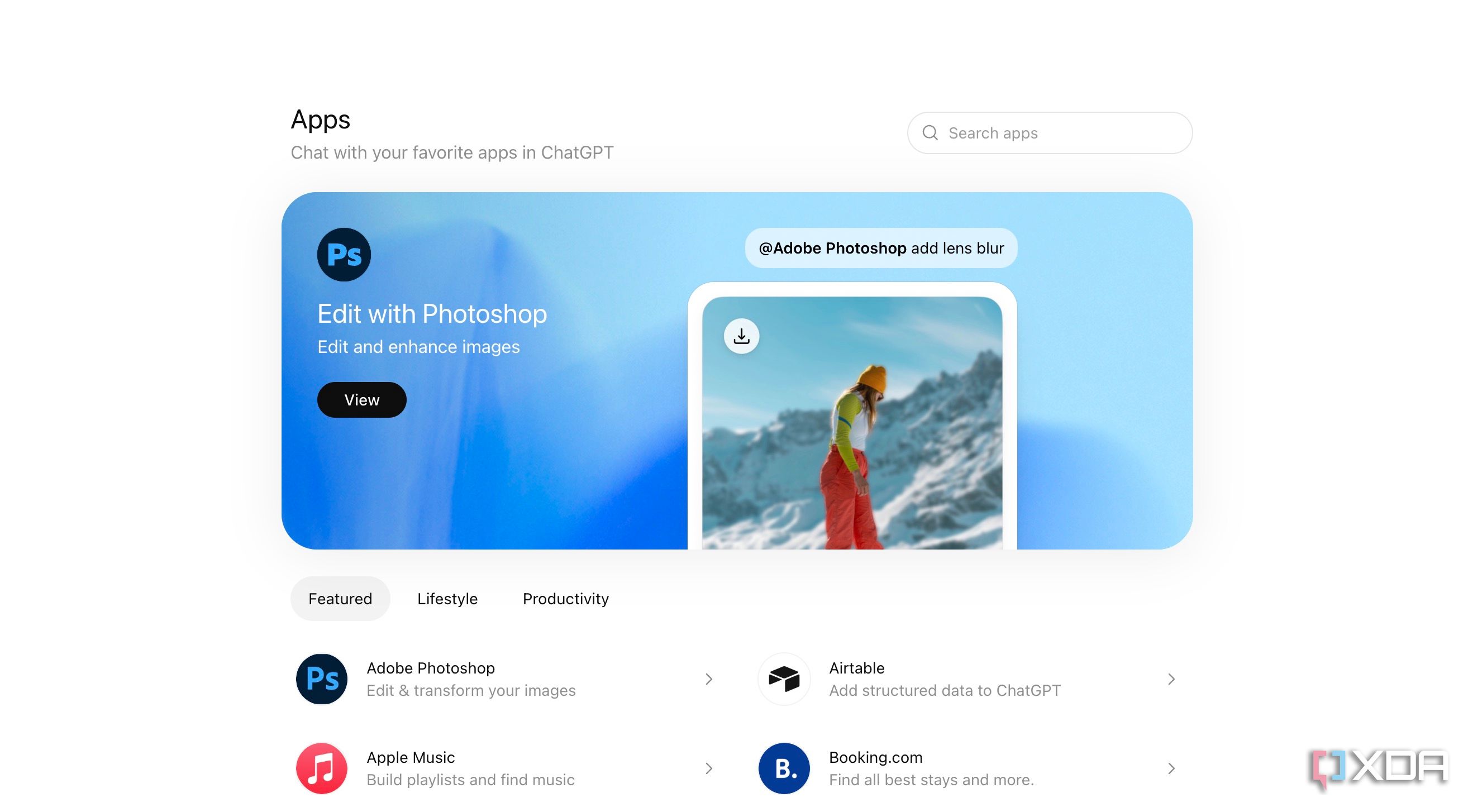 Imagem usada pela xda para ilustrar apps e integrações do chatgpt