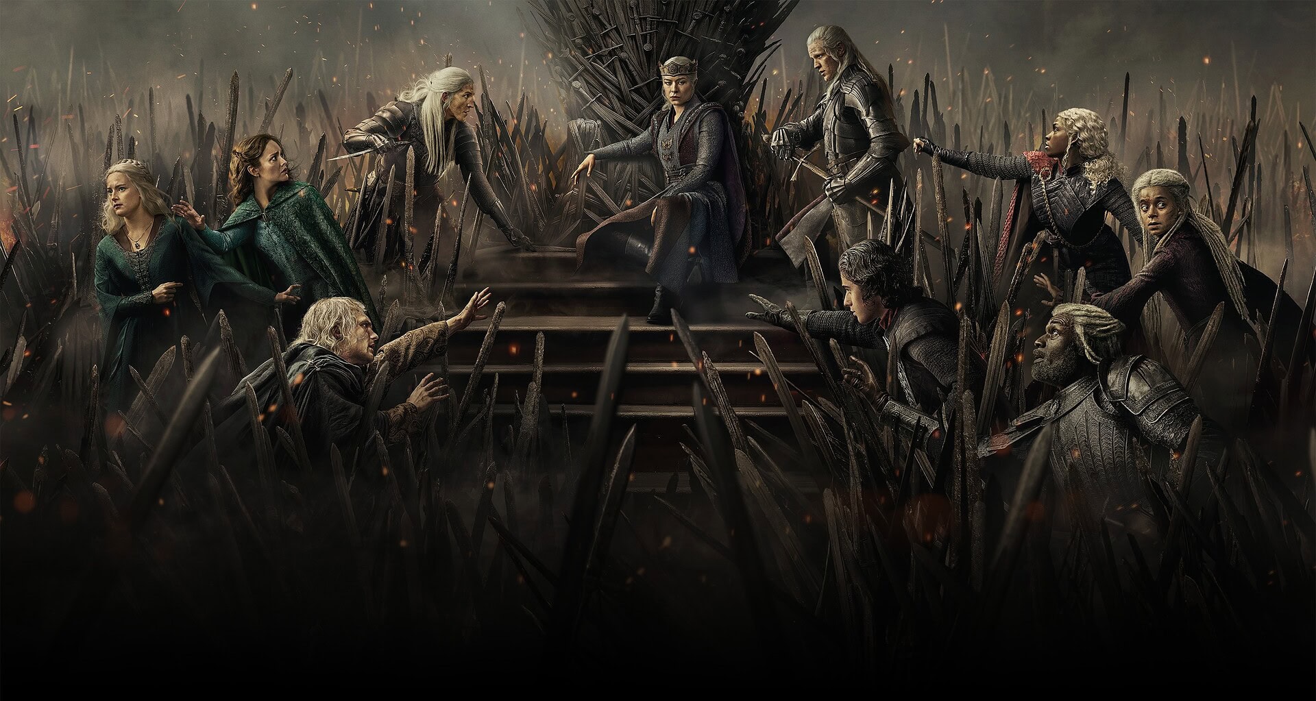 Arte oficial da terceira temporada de a casa do dragão com estreia em 21 de junho na hbo max.