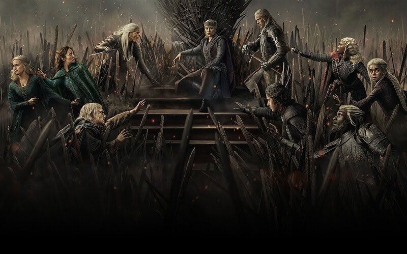 Arte oficial da terceira temporada de a casa do dragão com estreia em 21 de junho na hbo max.