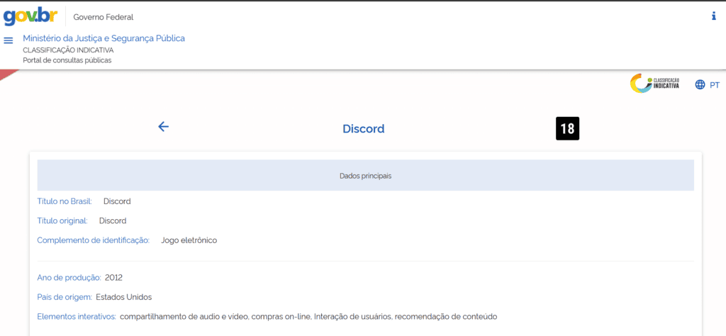 Governo federal proíbe o discord para menores de 18 anos
