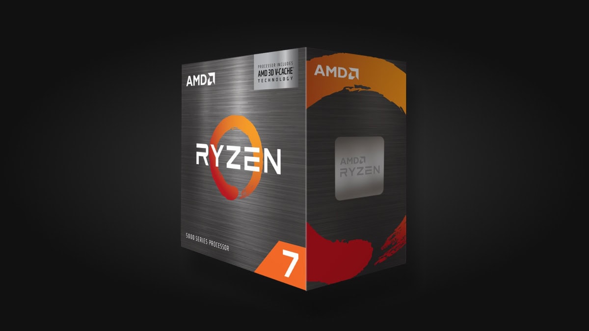 Caixa oficial do processador amd ryzen 7 5800x3d com tecnologia 3d v-cache