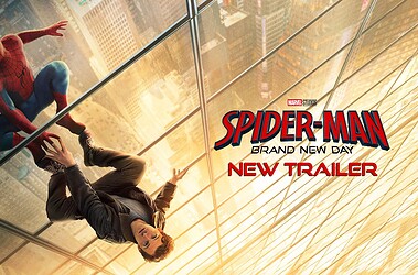 Thumbnail oficial do novo trailer em 4k de homem-aranha: um novo dia no youtube.