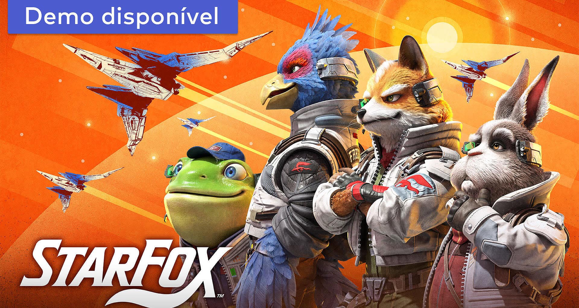 Arte principal de star fox para nintendo switch 2 mostrando fox mccloud em destaque.