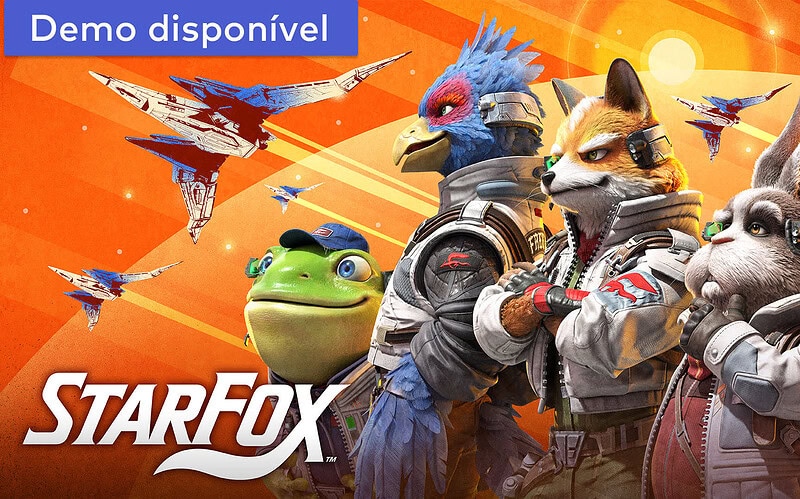 Arte principal de star fox para nintendo switch 2 mostrando fox mccloud em destaque.