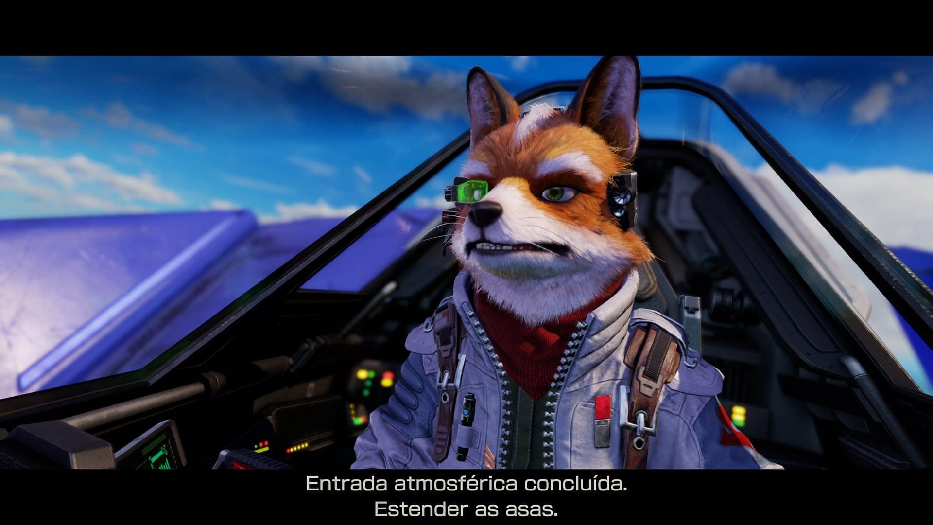 ឈុតឆាកមួយពី Star Fox សម្រាប់ Nintendo Switch 2 ដែលមាន Arwing ពីលើទេសភាពដែលកំពុងឆេះ។