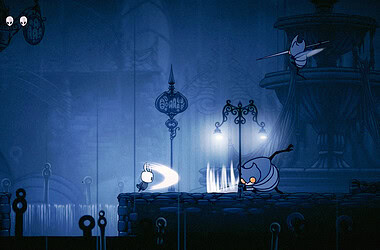 Hollow knight em imagem de gameplay