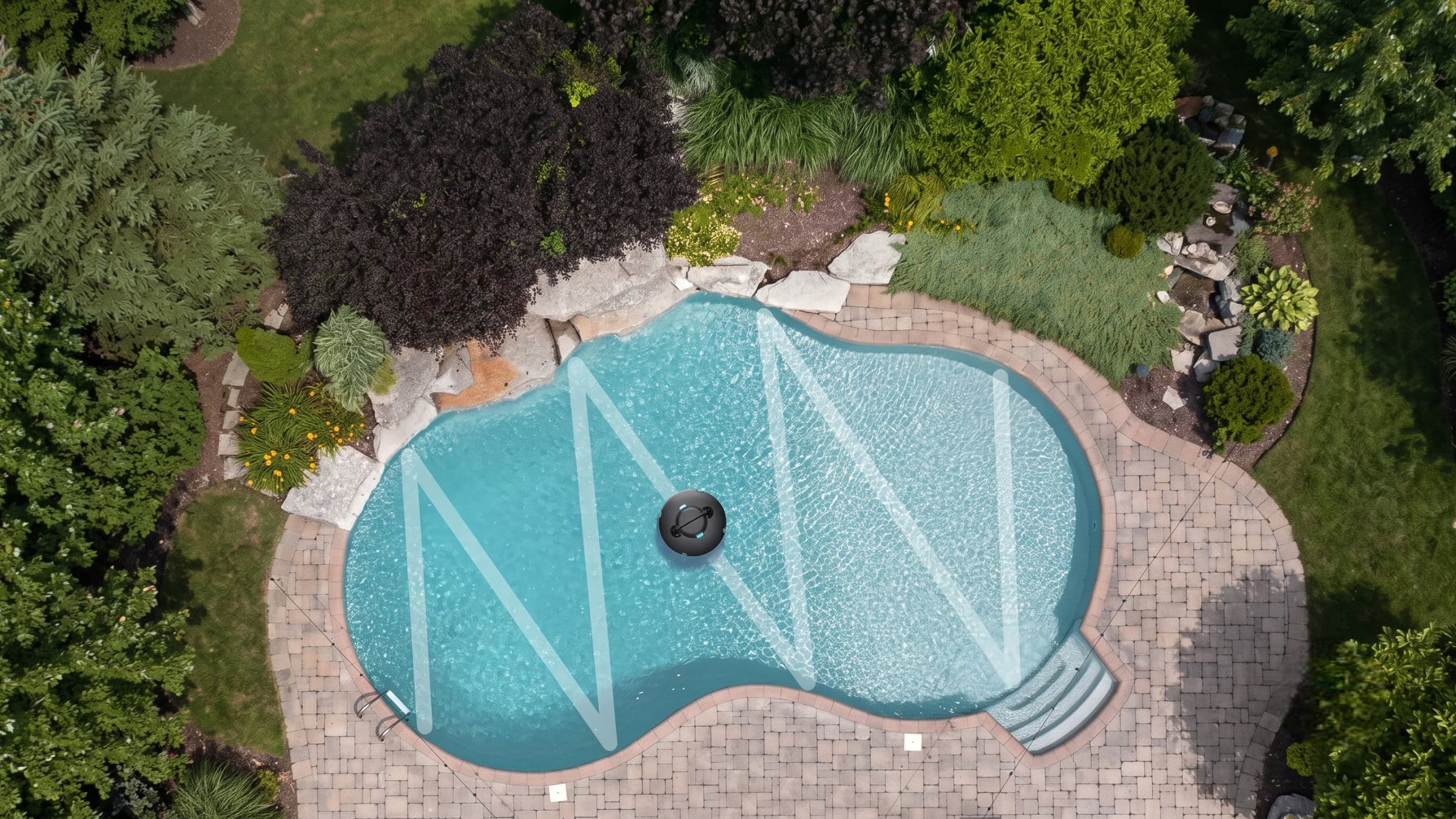 Promoção de dia dos pais: redroad s1, w15 e r11 ajudam a economizar tempo na limpeza Redroad s1 trabalhando no fundo de uma piscina residencial