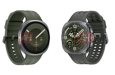 Render vazado mostra o galaxy watch9 verde à esquerda e o galaxy watch ultra2 à direita