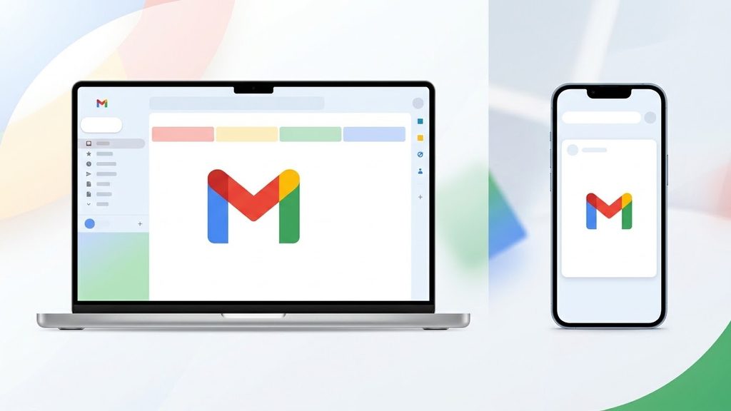 Apps do gmail na web, android e iphones (imagem: showmetech)