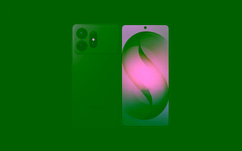 Renders do possível galaxy s27 ultra de frente e de costas, com tela plana e ilha de três câmeras traseiras