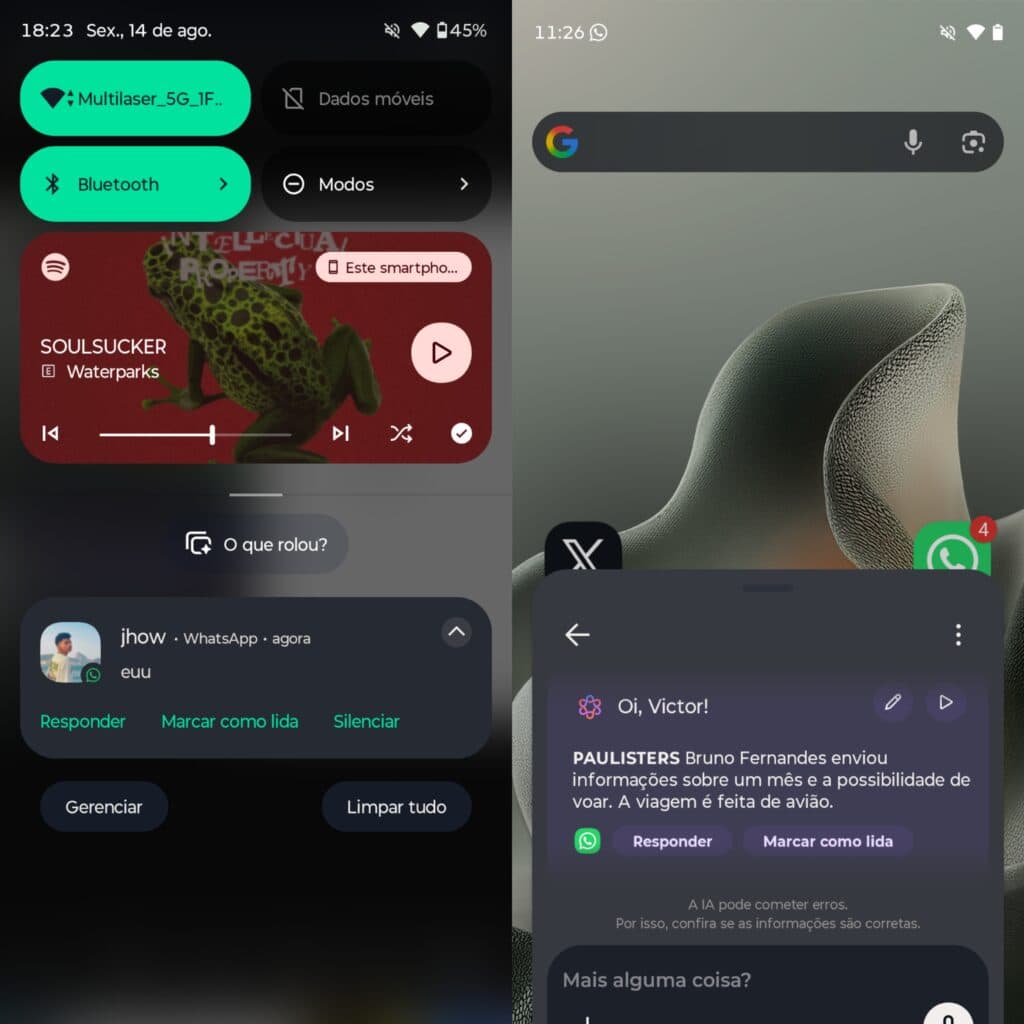 Moto ai resumindo notificações no motorola edge 70