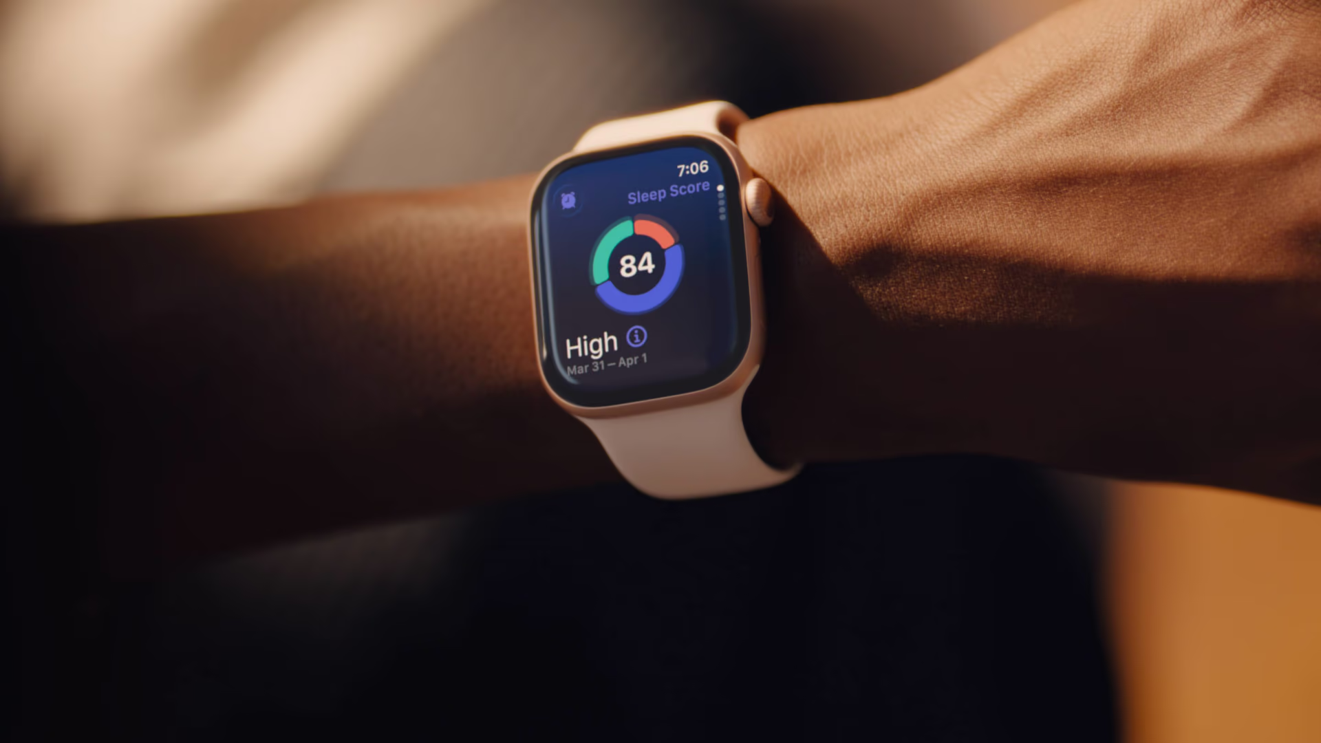 Apple deve apresentar 5 produtos em setembro; veja o que esperar Apple watch series 11 no pulso exibindo a pontuação de sono